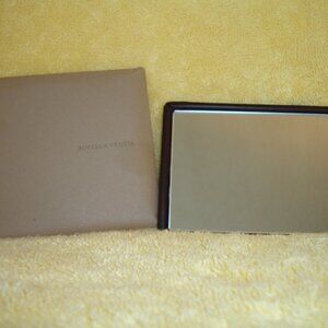 Bottega Veneta Brown Leather Pocket Mirror / Compact, Authentic